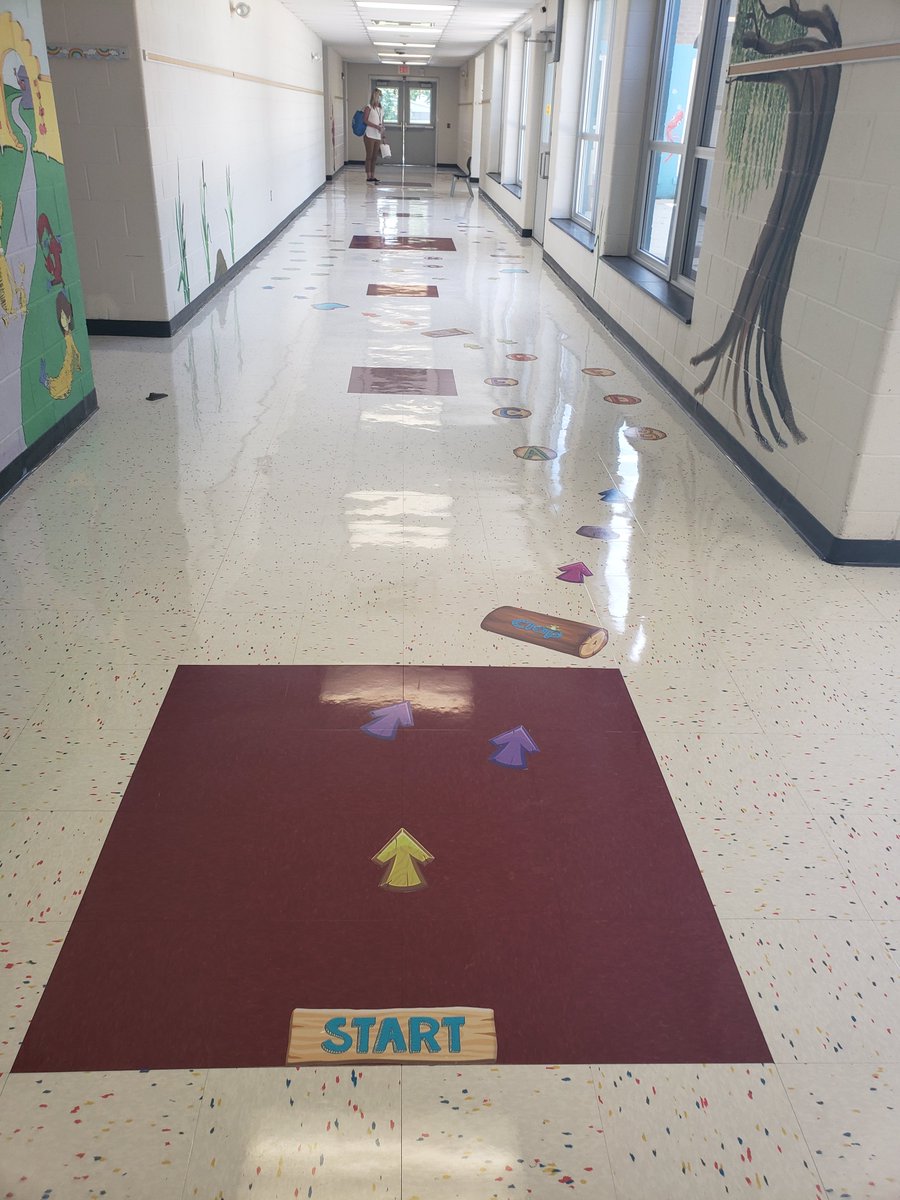 jmprimary's tweet photo. Need a brain break!?!? Take a hop along our new sensory path thanks to our PTO! #shinebrightedison #jmproud https://t.co/8iGXNDRTgZ