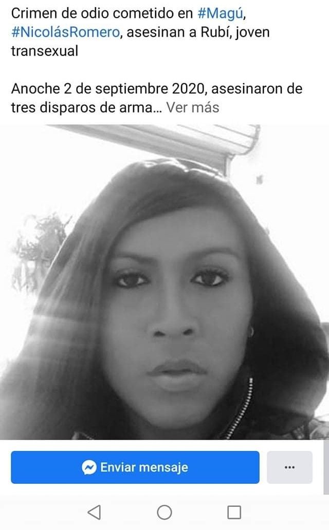 CTiresias's tweet photo. ¿Alguien sabe de este caso? Nos llegó por redes y estamos intentando investigarlo. 

Se trata de una chica trans llamada Rubí y el homicidio se supone que fue en Magú https://t.co/8VcBpUigXS
