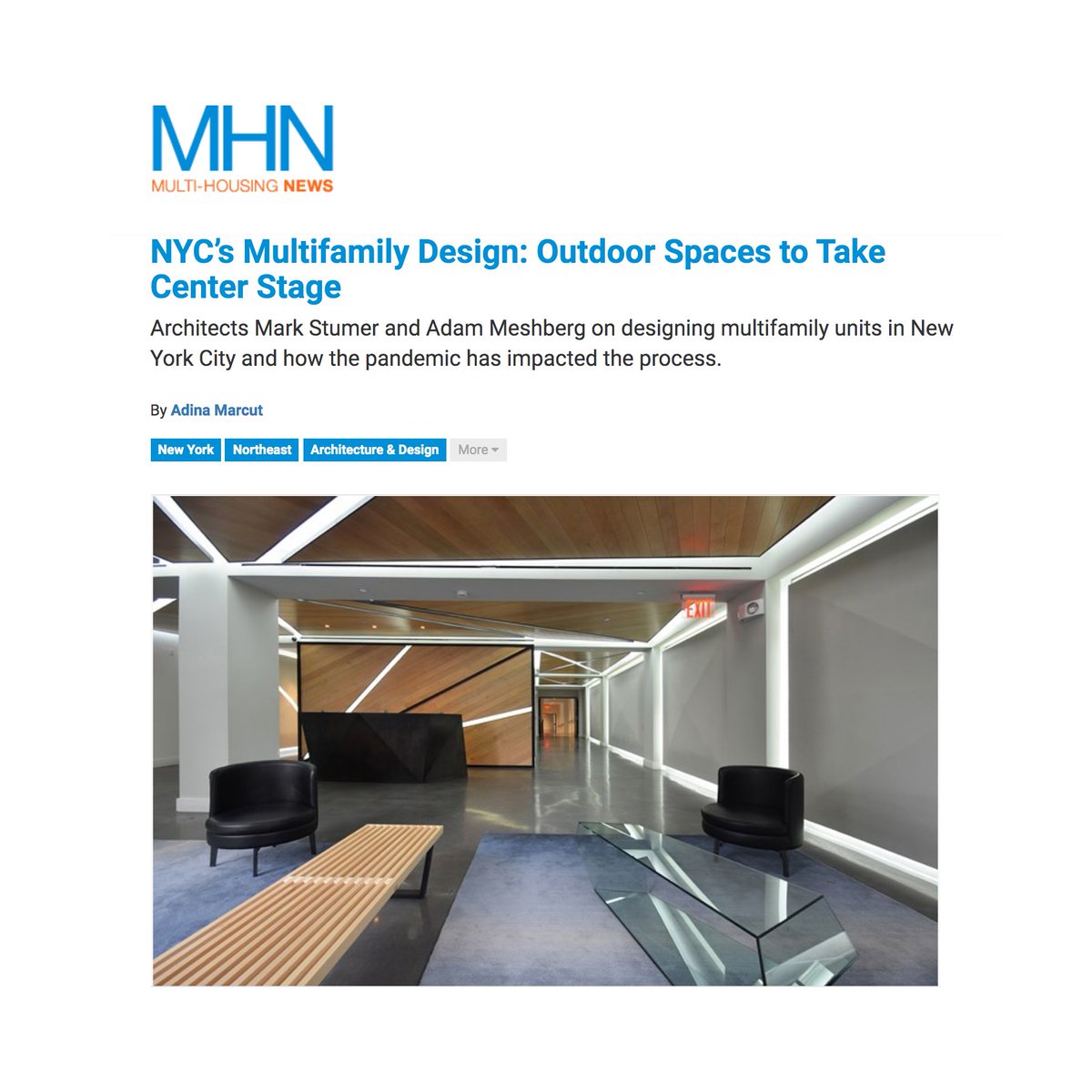 Adam shares his expertise on designing multifamily units in New York City in NYC’s Multifamily Design: Outdoor Spaces to Take Center Stage on <a href="/MHNonline/">Multi-Housing News</a>. #NYC #architecture 
multihousingnews.com/post/nycs-mult…