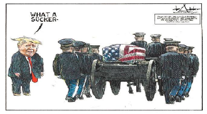 Trump calls our soldiers and veterans 'suckers' and 'losers' for defending our country. #TrumpHatesOurMilitary