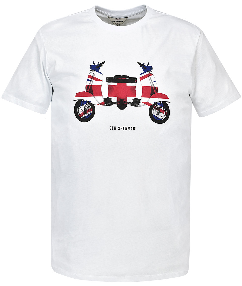 shopmodfellas's tweet photo. Union Jack Vespa &amp; Scooter t-shirts available from Ben Sherman @ https://t.co/UEBv3M84iM #ModClothing #MensFashion https://t.co/KpkZykXtUO