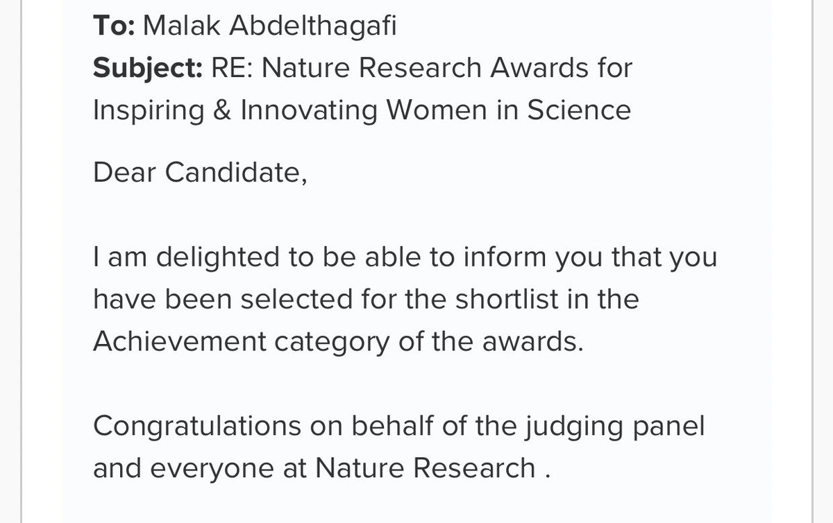 MalakAbed's tweet photo. Delighted and honored to represent #WomenInSTEM from Arab world in this prestigious Nature Research Award for Inspiring and Innovating Science @nresearchnews @EsteeLauder https://t.co/NC2l5HZ66p #science #research @KACST @KFMC_RIYADH #ArabInSTEM #SaudiArabia https://t.co/fEKLeXS0Sg