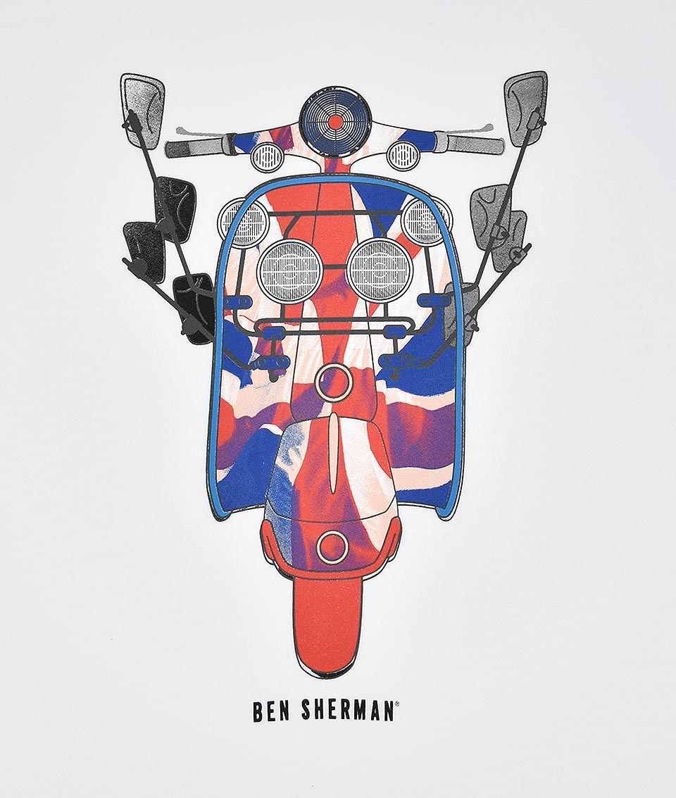 shopmodfellas's tweet photo. Union Jack Vespa &amp; Scooter t-shirts available from Ben Sherman @ https://t.co/UEBv3M84iM #ModClothing #MensFashion https://t.co/KpkZykXtUO