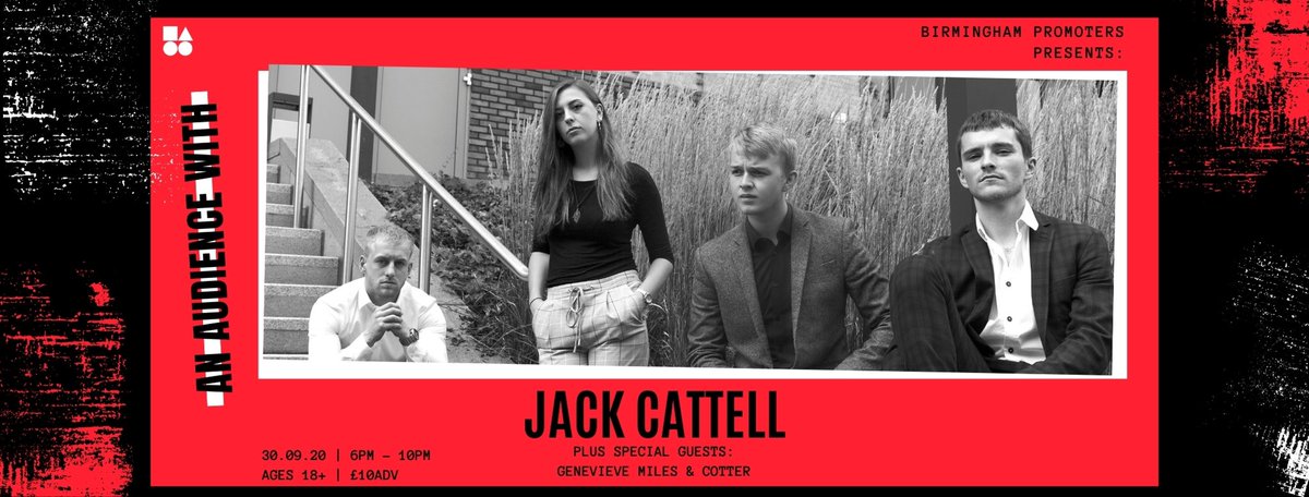 Delighted to say that joining us on September 30th will be <a href="/thisiscotter/">Cotter</a> and <a href="/genevievemiles_/">Genevieve Miles</a>. A pleasure to have two extremely talented artists on the bill! Half the tickets are gone already so get yours now 👇🏻👇🏻

birminghampromoters.com/events/jack-ca…