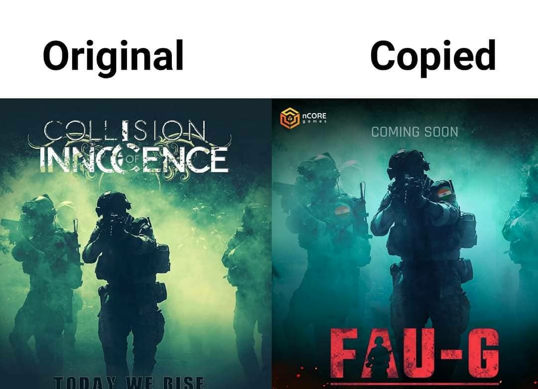 ganjishridhars's tweet photo. @akshaykumar @narendramodi @BharatKeVeer Jis level pe poster copy kiya hey us level pe game copy kar lo to maja hi aa jayega sir
#Fau_G #FAUGGame #pubgban https://t.co/ssvVdgnOvg