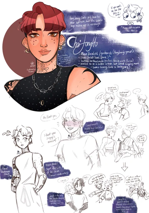 ?[ROCK BAND AU]?
Choi Jongho, the tattoo enthusiast who gets too excited about the moon and the stars, and always has to jump in to stop Hongjoong and Yunho from ripping each other a new one.
.
.
.
#ATEEZfanart #JONGHO 