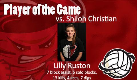 Congratulations to Lilly Ruston on being named  Lady Cyclone player of the game vs Shiloh Christian!