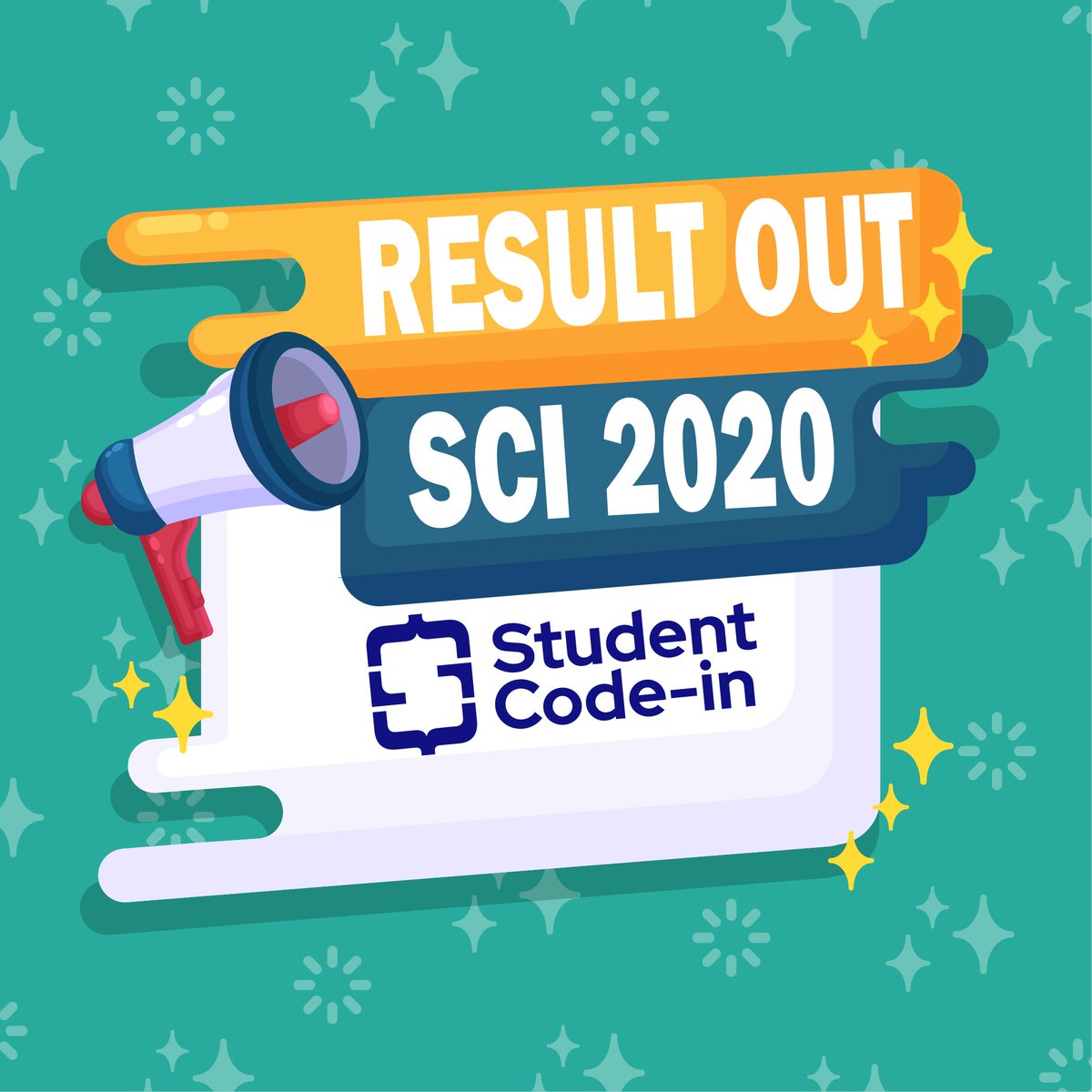 studentcodein's tweet photo. Glad tidings !! 
Results are out for SCI 2020
We are happy to announce that we have sent the mail presenting you with the certification and along with acknowledging our super performers for #sci2020.
With this , we wish you all the best for your future endeavours!
#studentcodein https://t.co/oufFv4dalz