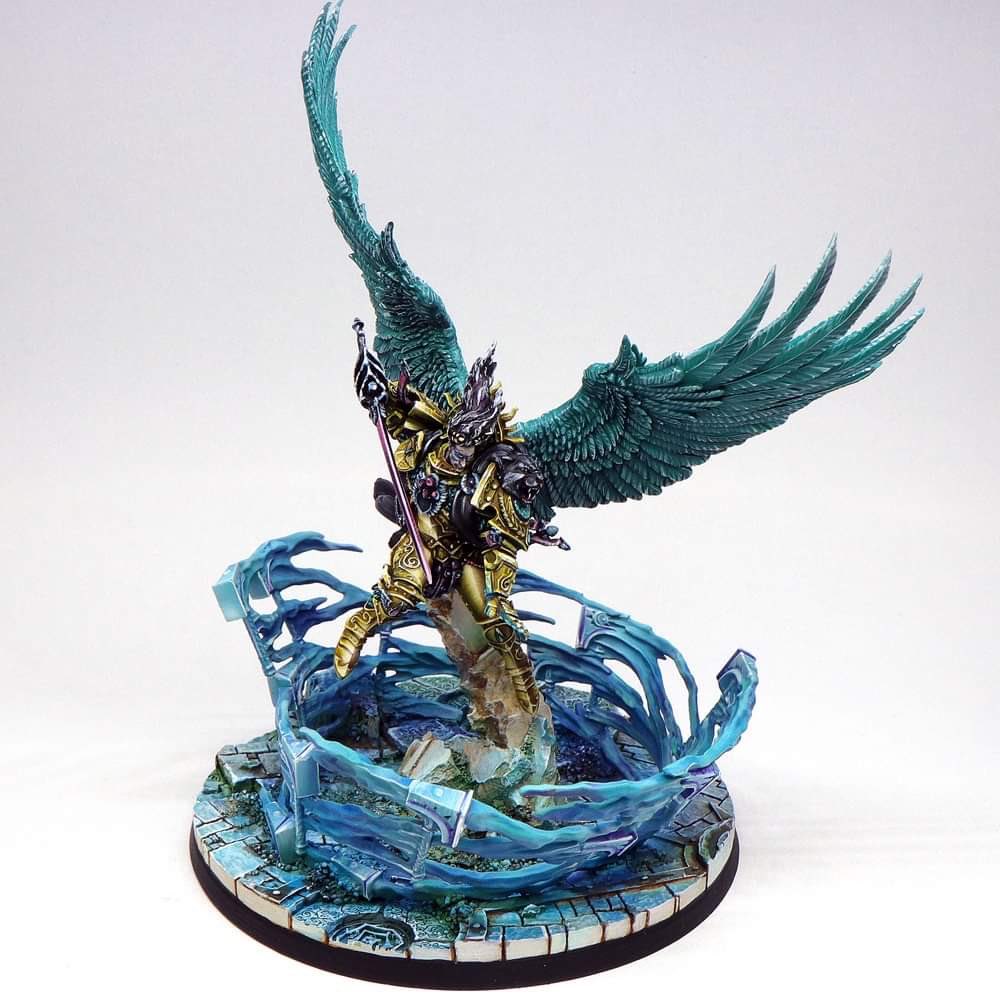 PeterQrkowski's tweet photo. My Celestant-Prime for Deepkin and Daughters of Khaine is ready. Can’t wait to put him on a table.Expertly done by my friend @daredbrush https://t.co/rMHu0E6rFb