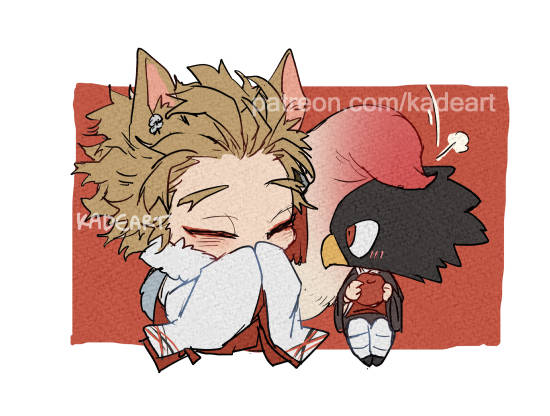 kadeart's tweet photo. Kitsune and trainee 🦊🐥❤ https://t.co/6oOj58meQM