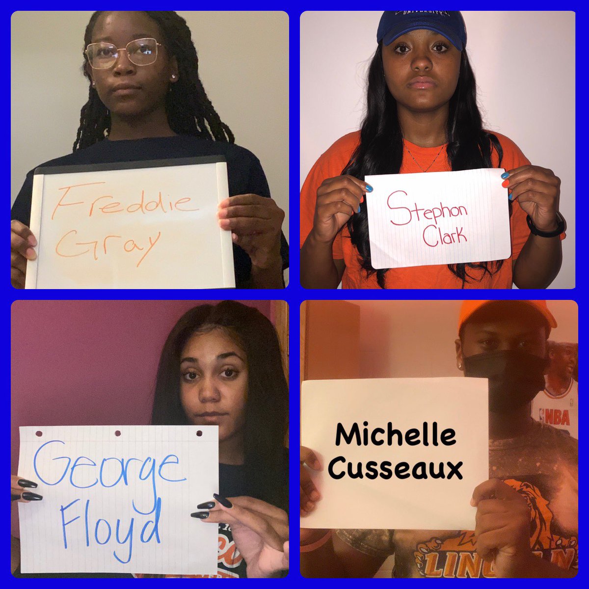 LUL1onsAthletic's tweet photo. Just because it's #CollegeColorsDay doesn't mean @LUL1onsSAAC don't have a message for the masses 

#SayTheirNames 
#WePrey #LUPride 
@LincolnUofPA @HStinsonIII @CIAAForLife https://t.co/AIBC336YEZ