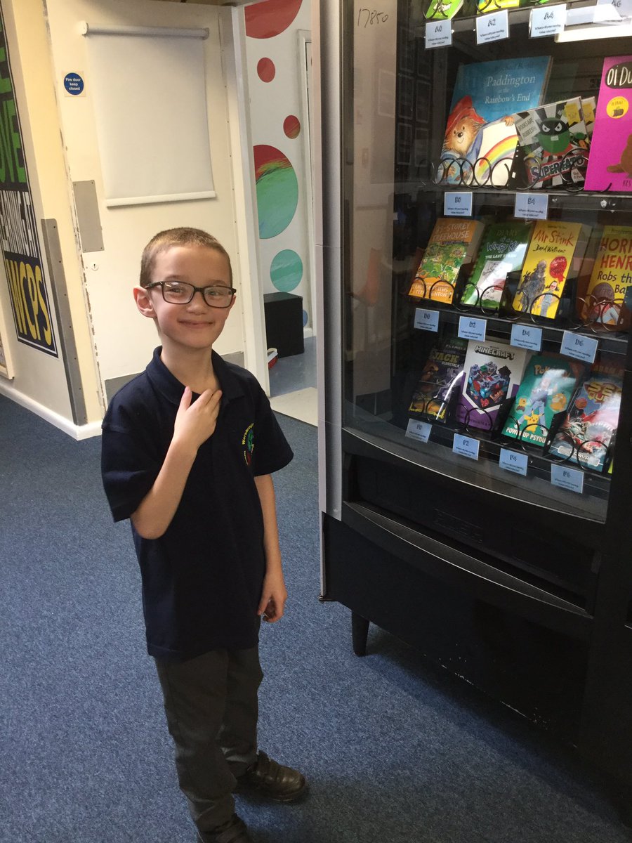 Niall was so proud when he won the vending machine token today #lovereading #inspiringreaders #wcpsreading