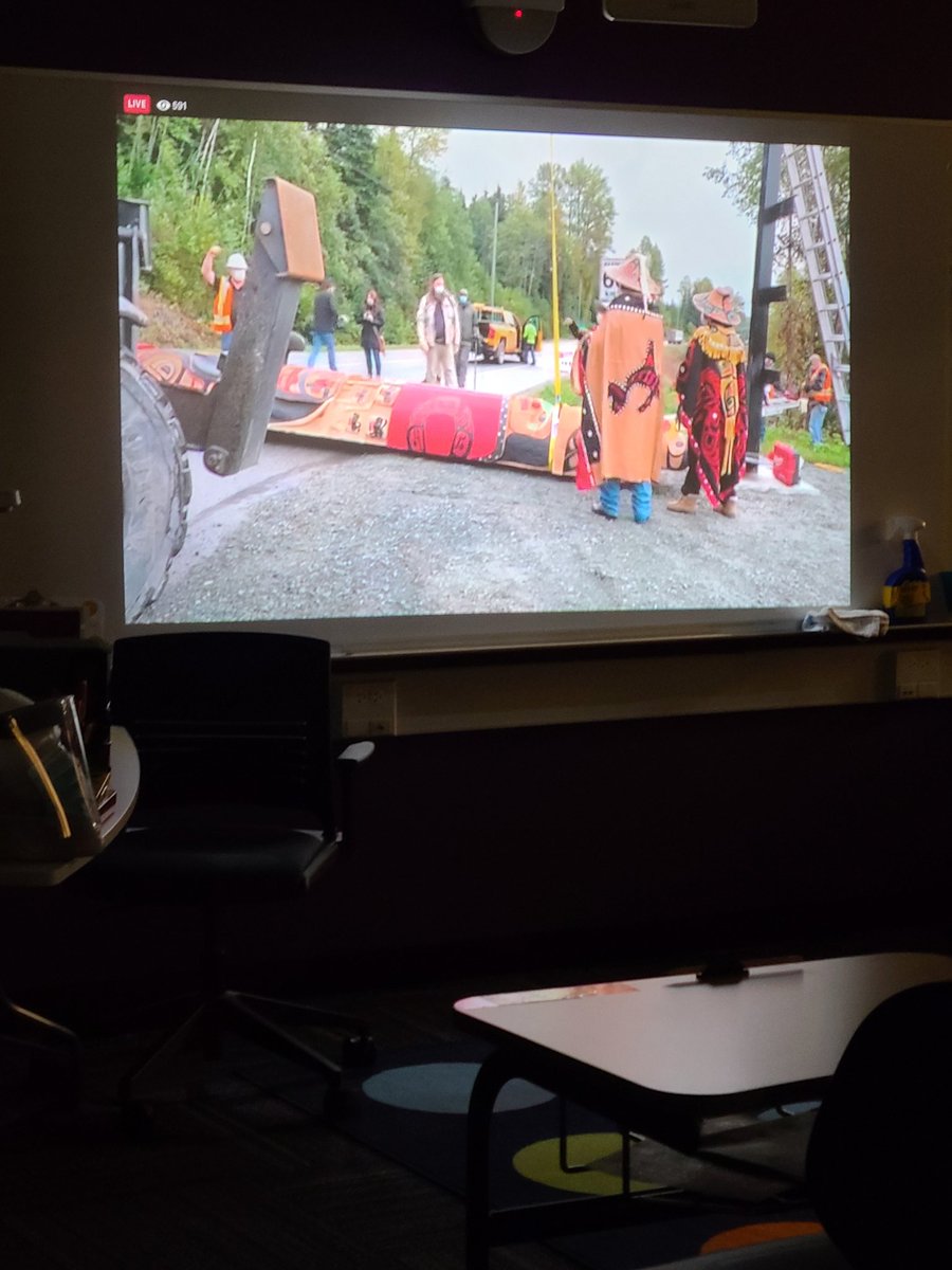 MsGarzasRoom's tweet photo. Watching a totem for LGBTQ and lost indigenous women be raised with my class this morning! https://t.co/4XxUKgkGJj