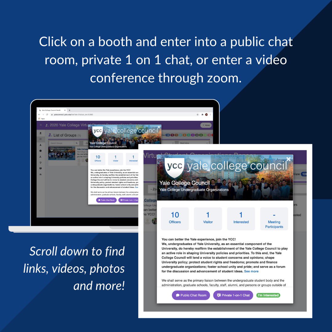 Log on to YaleConnect.yale.edu and go to “Events” then look for the bazaar and when the event goes live find student org booths to go to!