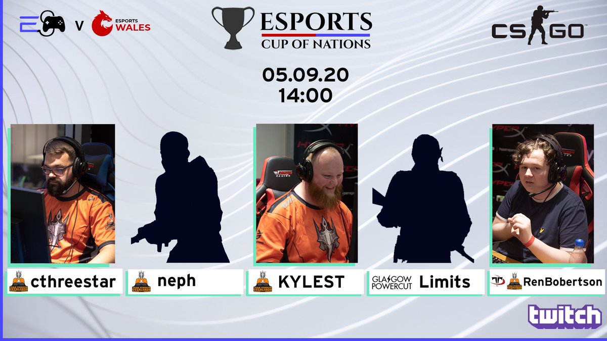 ErenaSports_'s tweet photo. Introducing @EsportsSCO's #CSGO roster for @esports_nations 💪

🔘 @nephcs
🔘 @TPO_kylest
🔘 @TPO_cthreestar
🔘 @RenBobertson_
🔘 @Limits_CSGO 

You can watch them take on @EsportsWales on their Twitch channel tomorrow at 2pm! ⤵️

📺: https://t.co/DPpn7Sotjs https://t.co/fUoJydGg8q