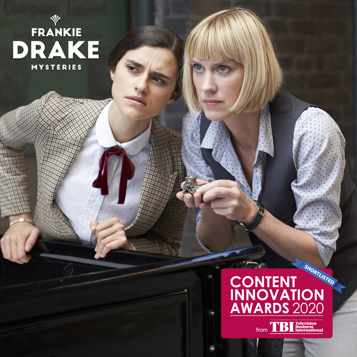 We’re thrilled to announce that #FrankieDrakeMysteries has been shortlisted for at the #CIAwards20 for Best Historical Drama Series! Huge thanks!