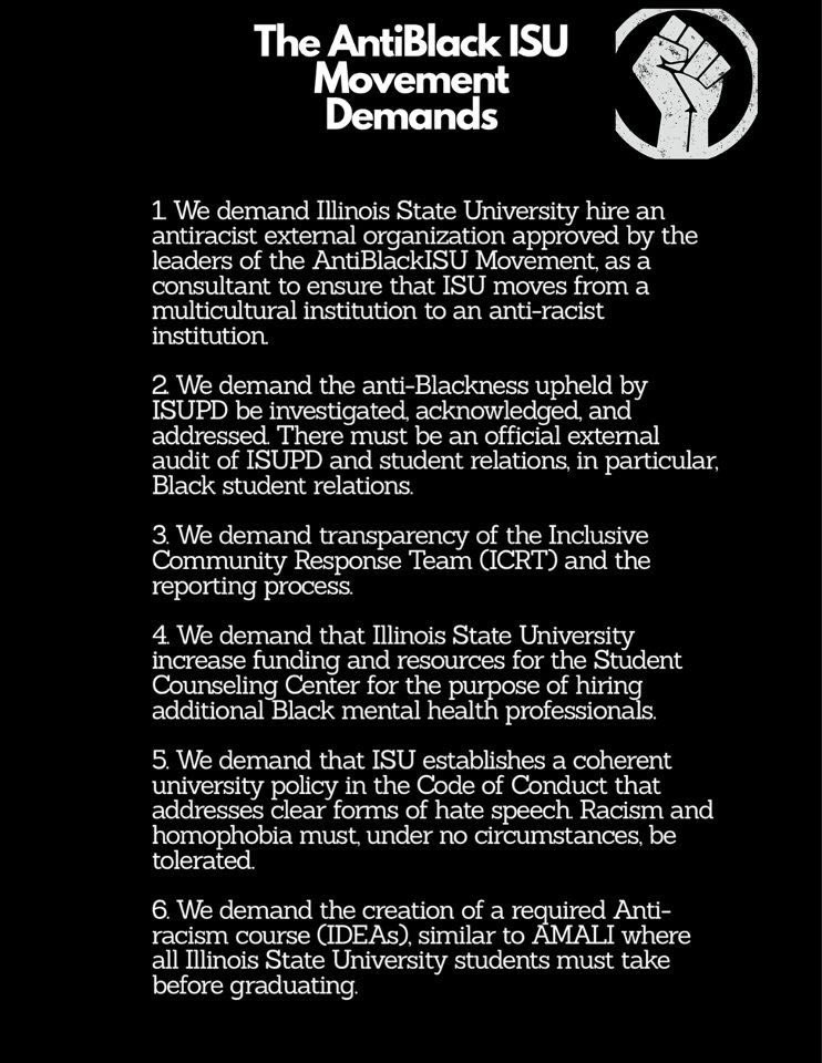 AntiBlackMvmt's tweet photo. We’re still working y’all. We have updated our demands and here is what we are currently demanding: https://t.co/hJ4tgU7G5c