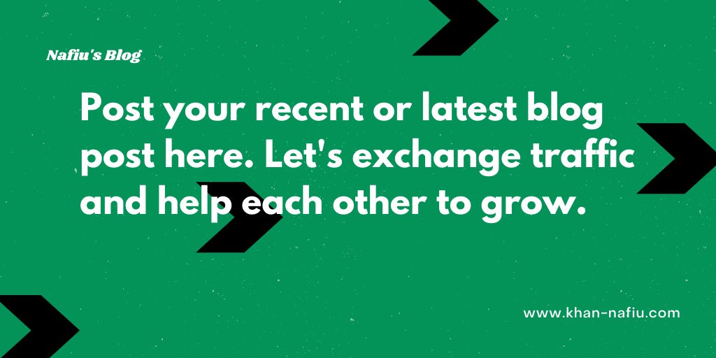 khan_nafiu_'s tweet photo. Post your blog link in the comment. I want to read.
📌Share others post.
https://t.co/kladMP81ey
#blogpost #blogging #nafiusblog #khannafiu #freelance #freelancingblog #EarnMoneyOnline https://t.co/sekaBQ2hdw