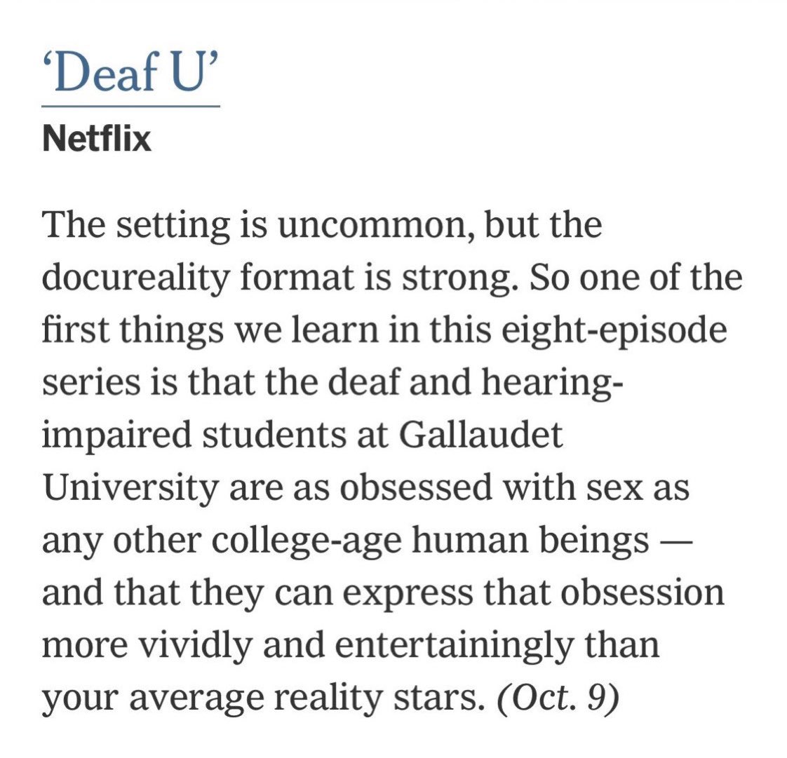 Some of the things we learn in this 60+ word description is that hearing people still see Deaf people as exotic, often sexualize Deaf people, and still wax lyrical over the ‘vividness’ of Deaf people’s language without learning it. Or am I wrong?