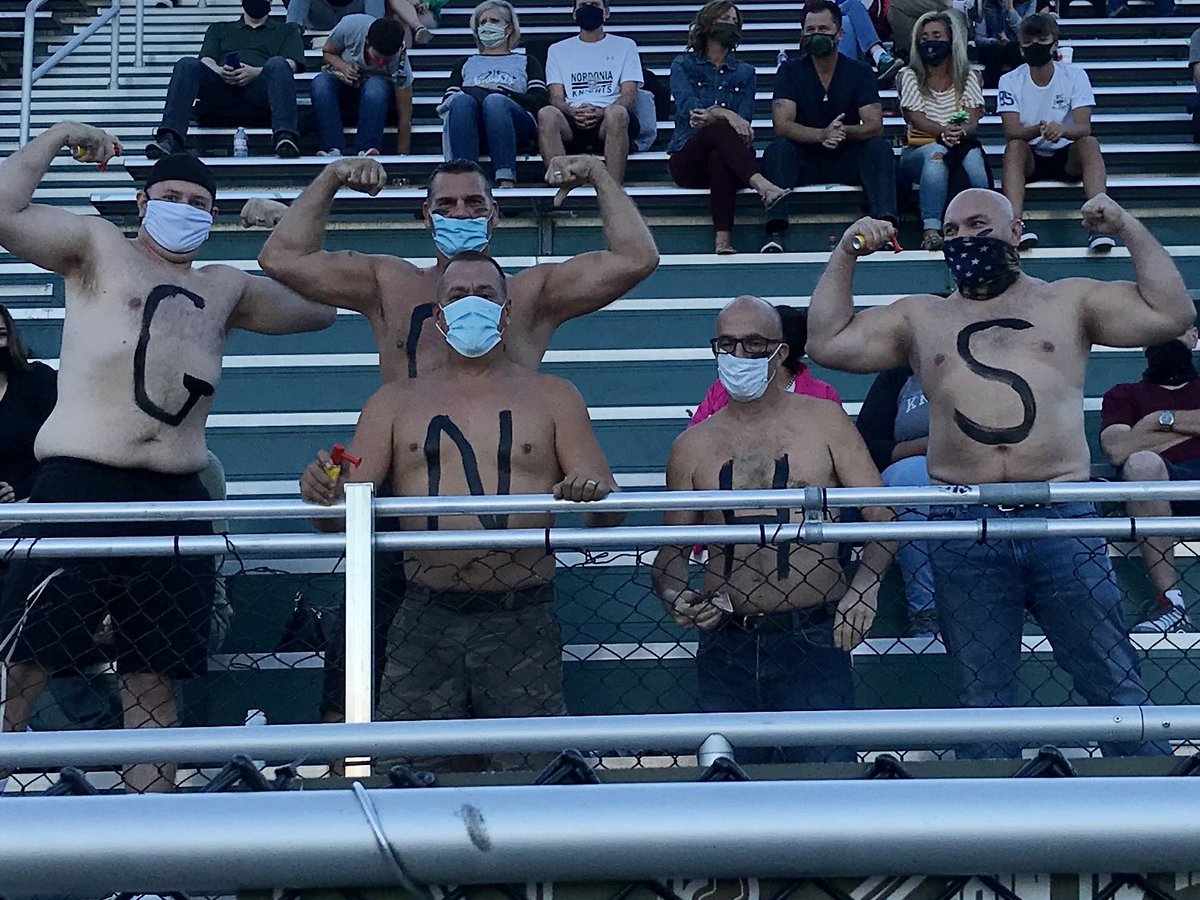 No student section skin squad? Dads got your back (and bellies)! Go Knights!