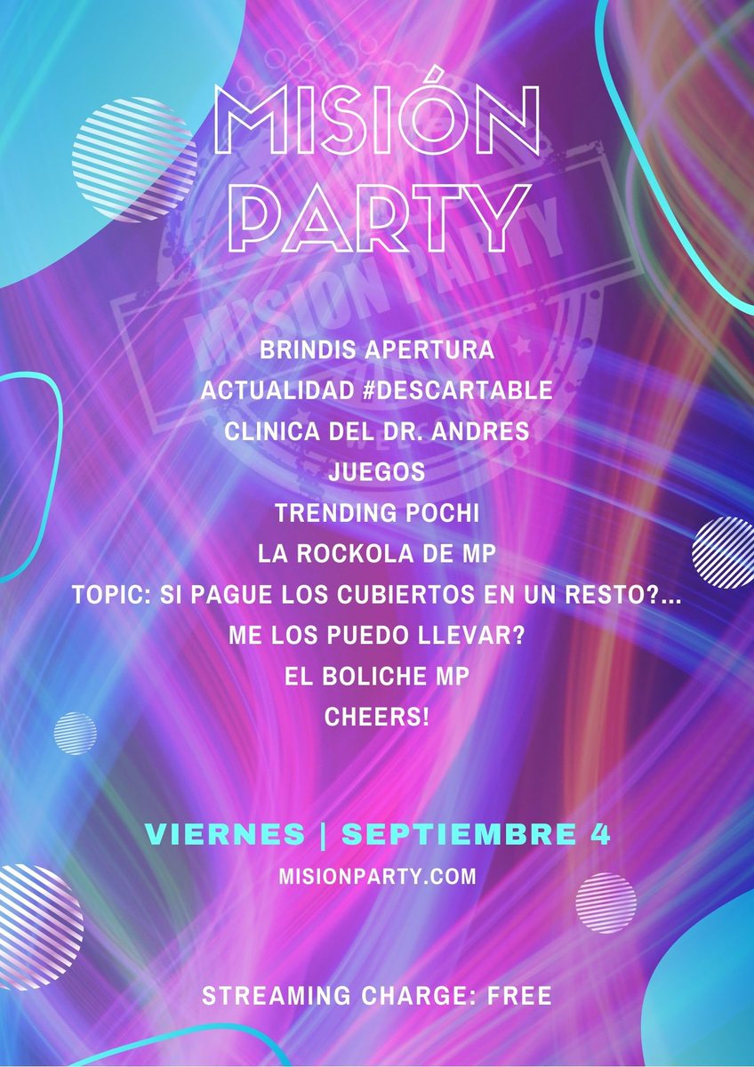 MisionParty's tweet photo. SHOW #2 Ahora SI arranca con todo la misión de los Viernes !!! La mejor previa del 🌎 !!!!
Estás preparad@ ???? 😃 

Viernes 22 hs 🇦🇷
Nuestra Misión, TÚ PARTY!!👈🏻
🧑🏼‍🚀🎉📱📻🎶🎙🍻👊🏻💥🎉🎶
https://t.co/13v5FqfiqD

DALEEEEEEE!!!
#misionparty #radioshow #radioonline #radioparty https://t.co/PDEUHjQiMA