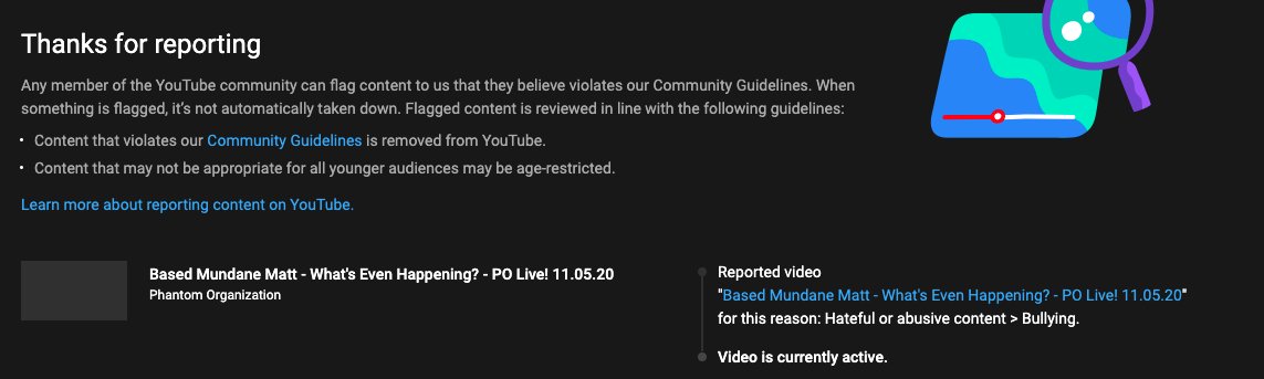 BasedAlaskaMAGA's tweet photo. Ralph in chat, under the SAME account he posted on in YouTube comments. The imgur link leads to a reporting confirmation. 

It couldn't be more clear.
The account has Killstream intro playlists AND was started on the same day Ralph's account was after the Healstream. https://t.co/0Xn62aP3Hh