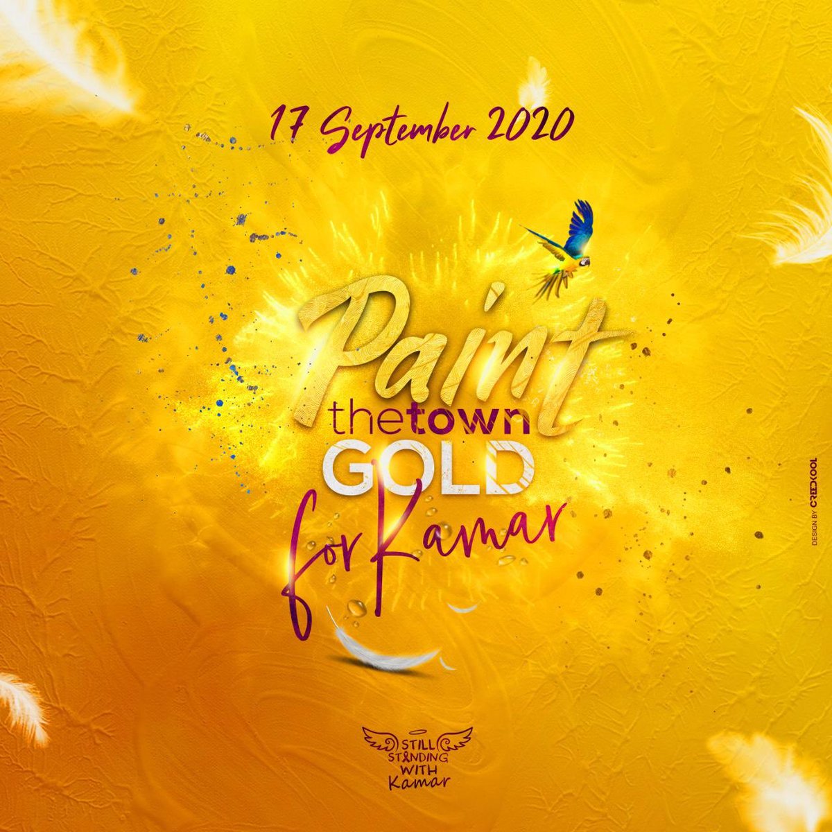 kay_jasmiine's tweet photo. CHEERS TO THREE YEARS!! Save the date!! Thursday September 17th 2020! Wear anything Gold/yellow to represent our tiny hero and all the other warriors! #pediatriccancerawareness #BeBoldGoGold #cheerstothreeyears #PaintTheTownGoldForKamar #September17th https://t.co/XygbavjLeF