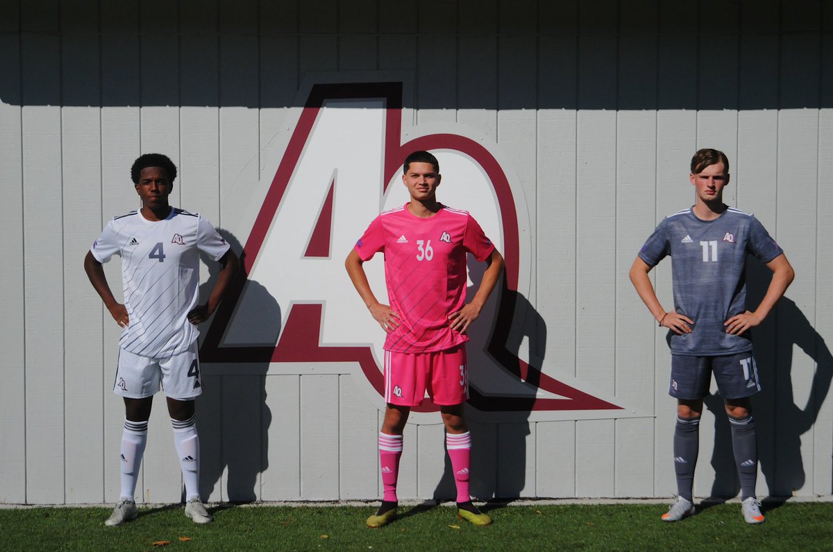 AQMensSoccer's tweet photo. Ending the week right with the announcement of our 2020-21 home (white), away (gray), and goalkeeper (pink) kits 🔥🔥🔥 https://t.co/AX1JVNg2uQ