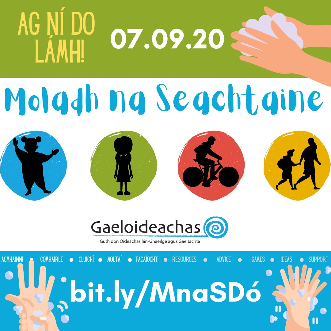 Gaeloid's tweet photo. *MOLADH NA SEACHTAINE*
07.09.2020
Ag Ní Do Lámh https://t.co/Q0XlAwQxsb
@safefood_net @Cula4_TG4 @TG4TV @AFPatrunachta @ForasnaGaeilge
#ArScoil #ArAisArScoil #MoladhNaSeachtaine #naíonra #bunscoil #iarbhunscoil #tuismitheoir #Gaeilge https://t.co/PSIrlAhrxB