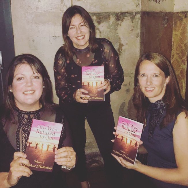 Celebrating our official book launch on Thursday night with @cassandrafarren and Natalie 🥂🍾❤️ #Thegirlswhorefusedtoquit