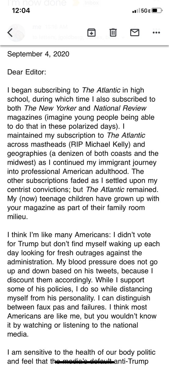 davidho24's tweet photo. @JeffreyGoldberg Ended my 30 year subscription today, respectfully. Not because of today’s piece, but the past several year decline. https://t.co/M04sesOzgU