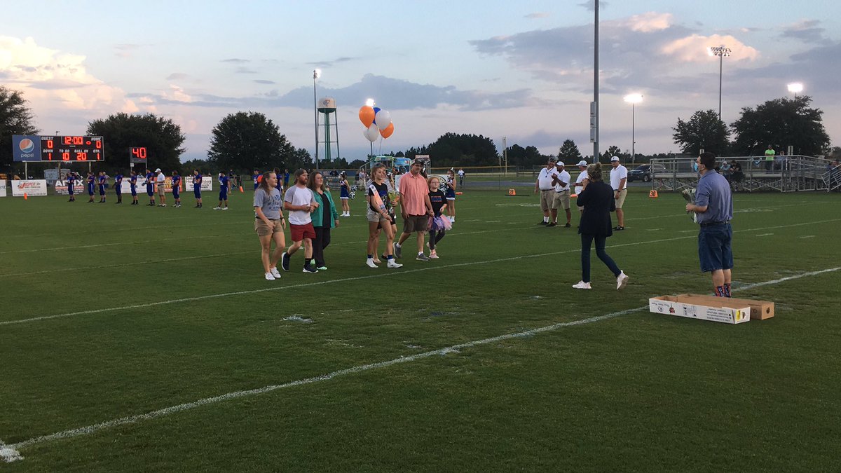 ScottRossman7's tweet photo. Here at Freeport for opener between Holmes and the Bulldogs. Freeport starting the season with Senior Night Festivities, just in case! @WJHG_TV #FNOT @FreeportHSAth https://t.co/aT77xzHPZo