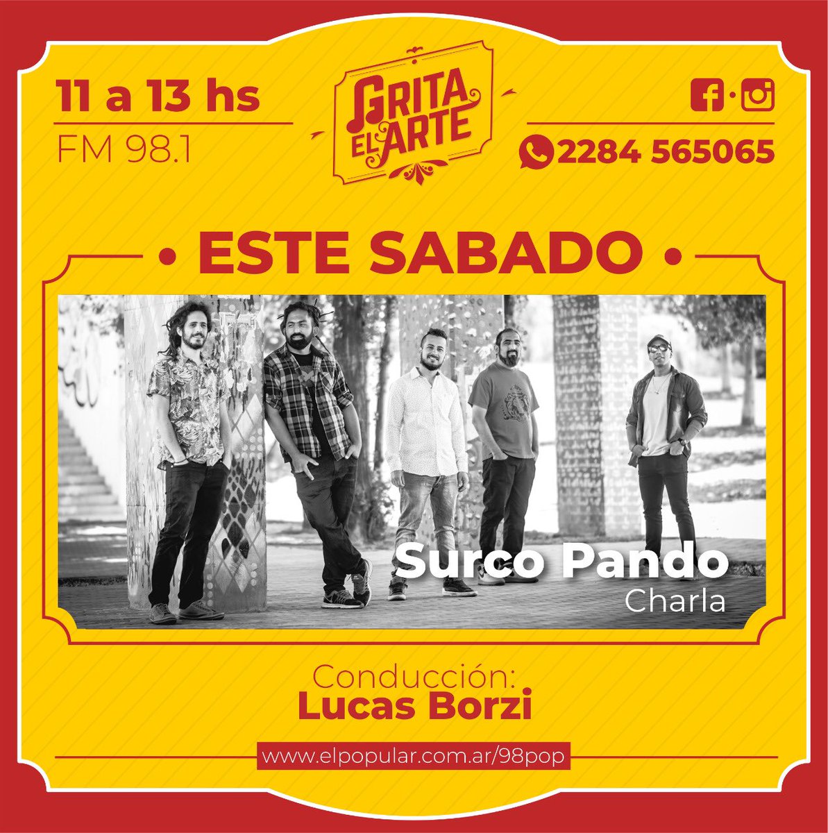 surcopandoOK's tweet photo. Este sábado 11:30hs en directo por @gritaela_radio para Olavarría, Buenos Aires! 🔥🔥
.
#reggae #reggaeroots #streaming #surcopando #roots #mendoza 
@musica_af https://t.co/fq0aY4g5HF