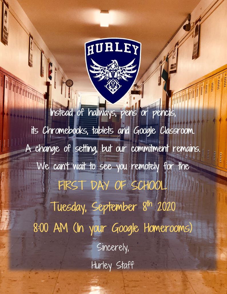 HurleySchool's tweet photo. September 8, 2020 @ 8:00 AM #firstdayofschool2020 #Primerdiadeclases https://t.co/gT5y4vMLus