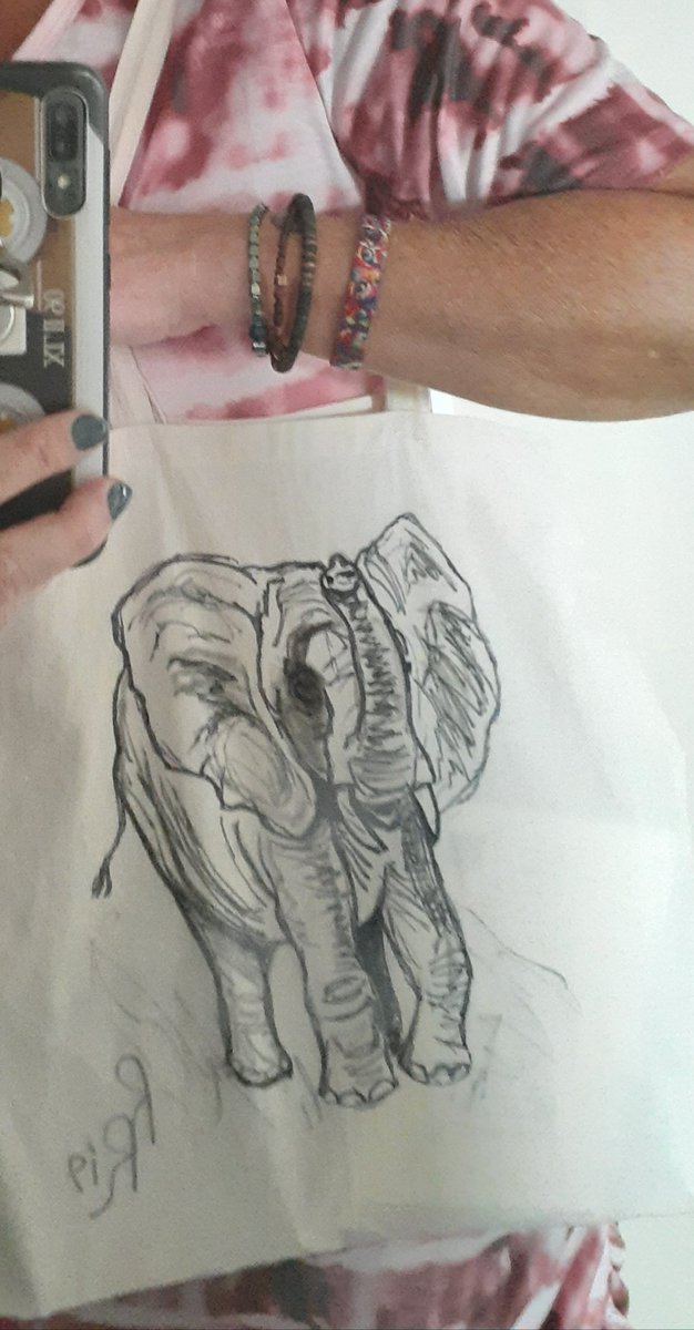 notonebutmany's tweet photo. @RhymesRadical You! Best angle I can get wearing one of your totes. #TrunkUp
#SaveTheElephants https://t.co/RgO0BllIMB