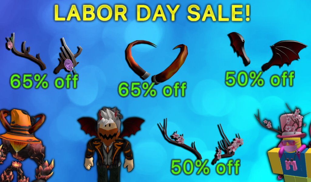 Queen Of Controversy On Twitter Wave 1 Of The Labor Day Sale Is Here Get These 4 Items With Discounts Of 50 Or More Https T Co Kgsgrdz0hn Items Will Only Be Discounted For 24 - labor day sale roblox