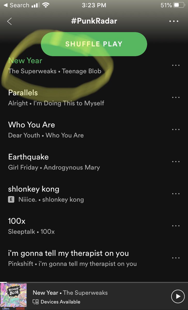 thesuperweaks's tweet photo. Would you look at that, we’re on the #PunkRadar playlist on Spotify. #TeenageBlob is getting noticed by the algorithm! https://t.co/oxQkRyXiMW