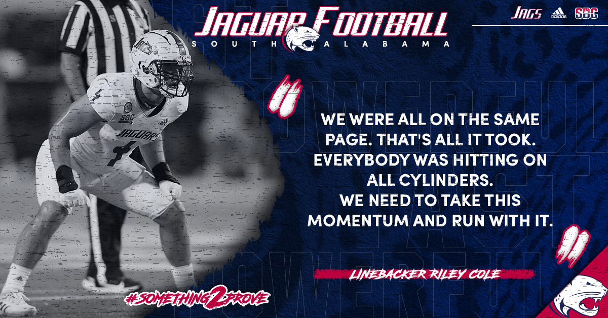 SouthAlabamaFB's tweet photo. Thoughts on last nights W ⬇️ 

#MOBSquad | #Something2Prove https://t.co/aVdb0dFYU9