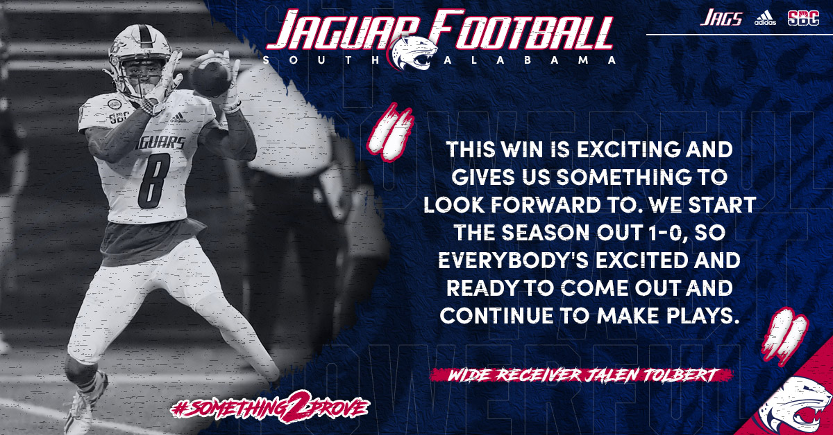 SouthAlabamaFB's tweet photo. Thoughts on last nights W ⬇️ 

#MOBSquad | #Something2Prove https://t.co/aVdb0dFYU9