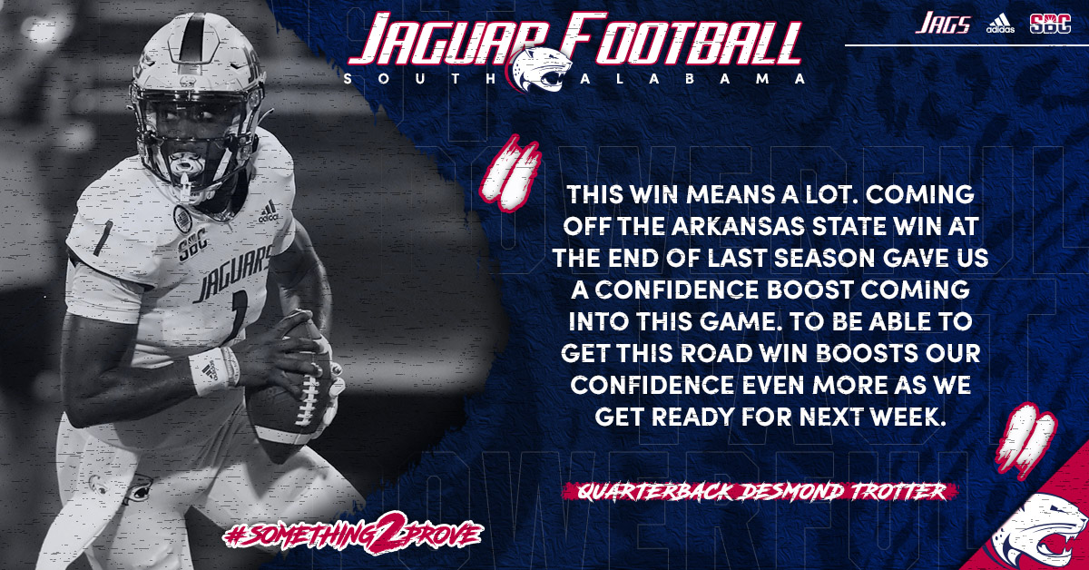SouthAlabamaFB's tweet photo. Thoughts on last nights W ⬇️ 

#MOBSquad | #Something2Prove https://t.co/aVdb0dFYU9