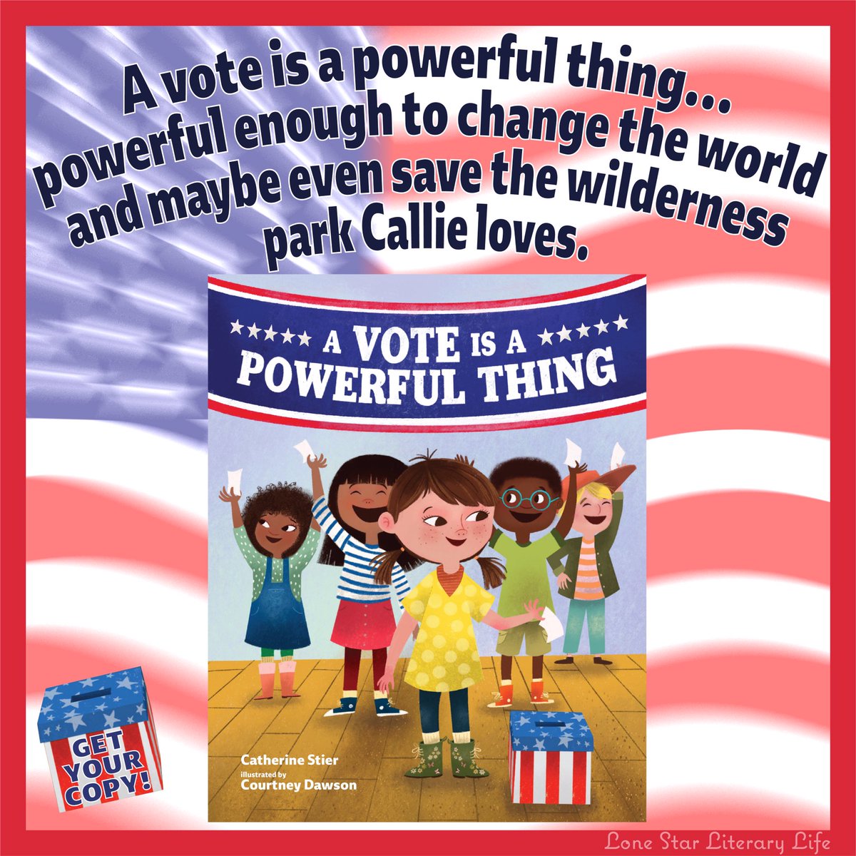 LoneStarLit's tweet photo. Today, our #LSBBT #BloggerTeam is sharing the timely kids' book A VOTE IS A POWERFUL THING (@AlbertWhitman) by @Catherine_Stier. Visit any blog or the #LoneStarLit page to learn more & to enter the giveaway.
#BlogTour #vote #kidsbooks #electionprocess
https://t.co/TRVTEW02Do https://t.co/TKIdOlHz5D