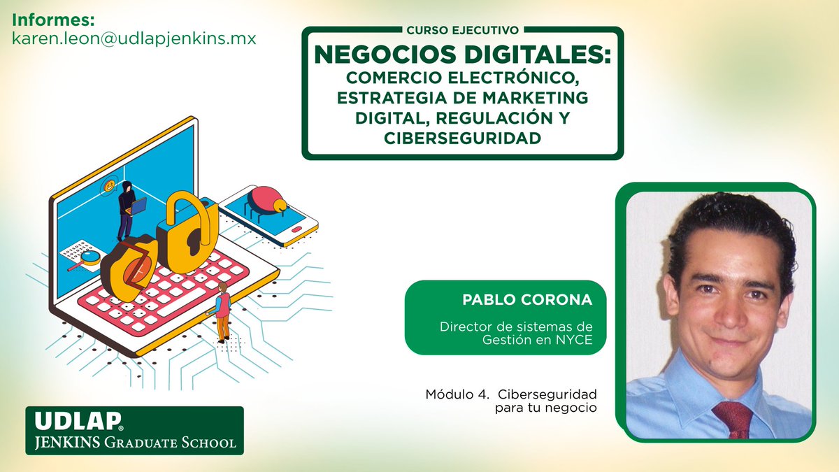 udlapJenkinsgs's tweet photo. Te presentamos a los expertos que participan en el innovador Curso Ejecutivo en Negocios Digitales: @philippeFW
@janet_huerta
@AbogadoDigital
@pcoronaf
Conoce más en:
https://t.co/TDasjuzQNT
📧 informes@udlapjenkins.mx
#udlapjenkins #negociosedigitales #ecommerce https://t.co/U1V8mg9MNi