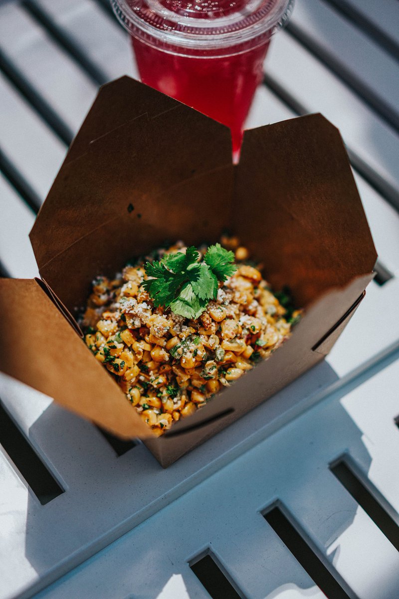 RvccIntersect's tweet photo. Elote + 24 favorites and new menu additions available for delivery / takeout / outdoor. Pan roasted sweet corn, cotija cheese*, red onion, garlic, jalapeño, cashew yogurt, cilantro, lime, chile dust, tortilla chips https://t.co/oaBV7g1nAF