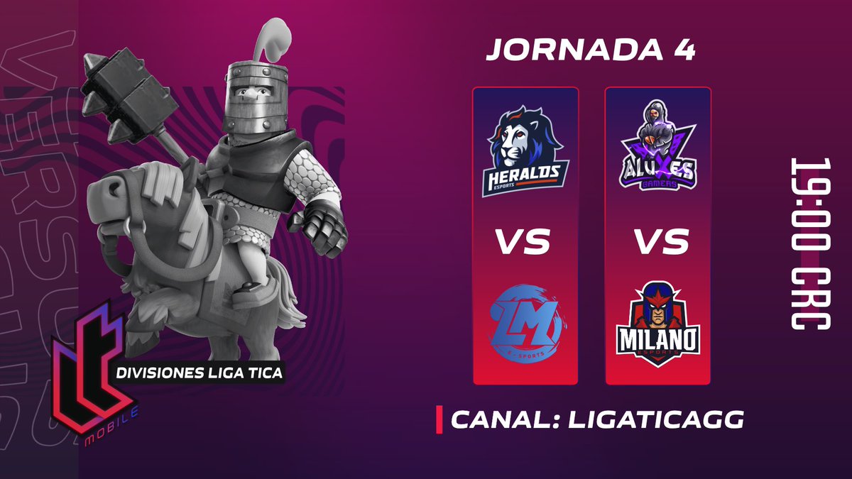 LigaTicaGG's tweet photo. ‼️ #DLT | J4 ‼️

❕Partido 1️⃣ 
🟦 @HeraldsTM 
🆚
🟥 @TLMortem 

❕Partido 2️⃣ 
🟦 @AluXesGamers Academy
🆚
🟥 @Milano_eSports 

¡No te podes perder estos partidazos!

📅| 04/09
⏰| 19:00 🇨🇷
📺| YT: https://t.co/2a2u7OO3Ey
📺| FB: https://t.co/nndKBGmT9Z https://t.co/cIkDwxxYru