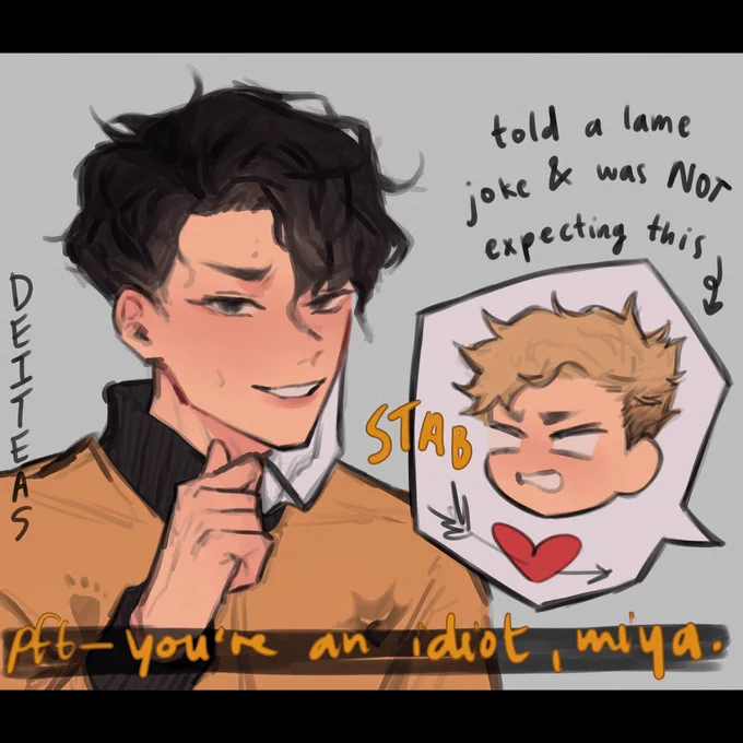 one of atsumu's jokes finally gets the reaction it deserves but it's nothing like he's expected #sakuatsu #haikyuu 