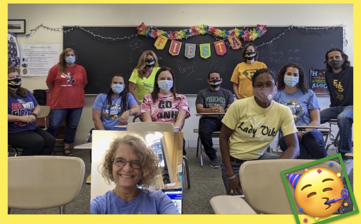 Sra_Clement's tweet photo. Fremd Friday Fiesta und Fête!!!! #fremdfriday #fhsspirit #TGIF #bettertogether #showyourcolors  @FremdStuco @FremdVikings https://t.co/ZrwehSoxG4