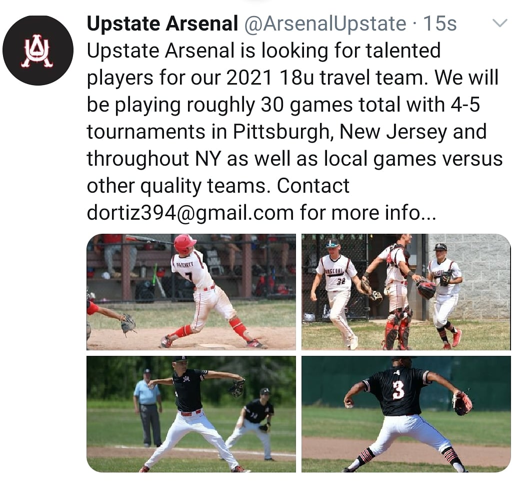 ArsenalUpstate's tweet photo. Upstate Arsenal has some openings for there 2021 18u Travel Team. Contact Coach Ortiz at dortiz394@gmail.com for more info. Dont miss out on a great opportunity to play for a quality program! https://t.co/E6qppmqQgA
