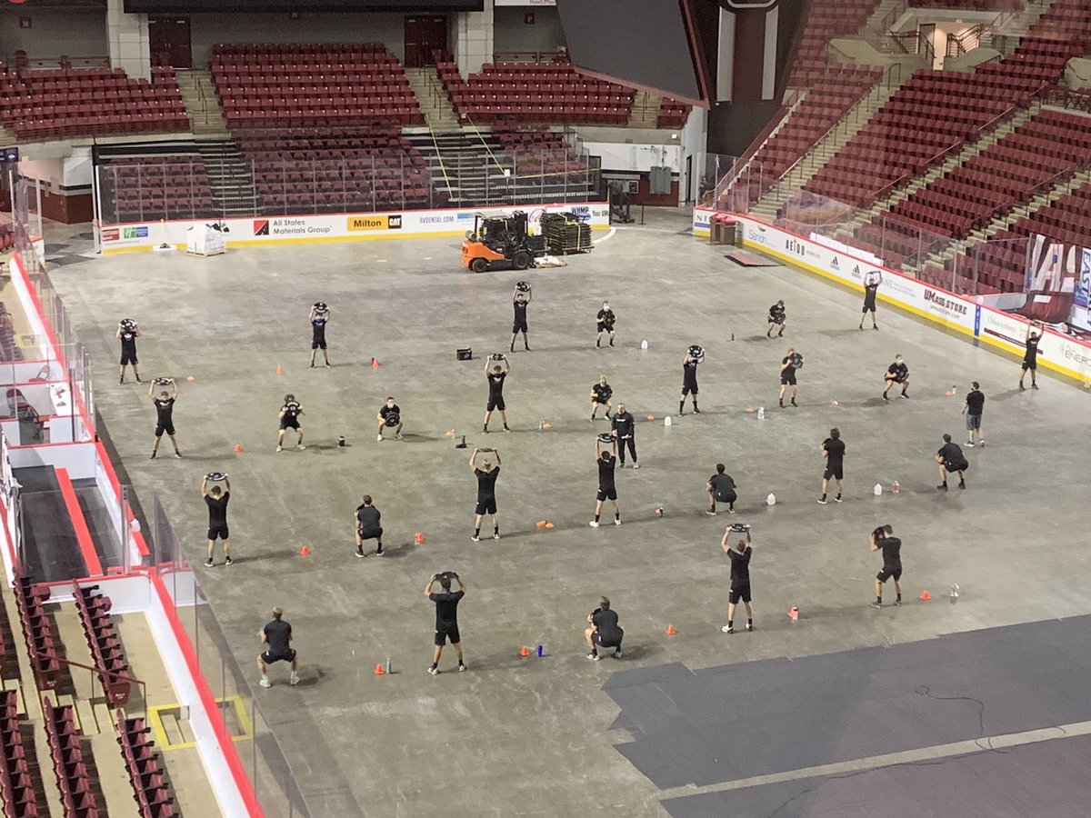 CoachCarvelUM's tweet photo. Pandemic training or jail break? #NewMass https://t.co/2DwfKrztwO