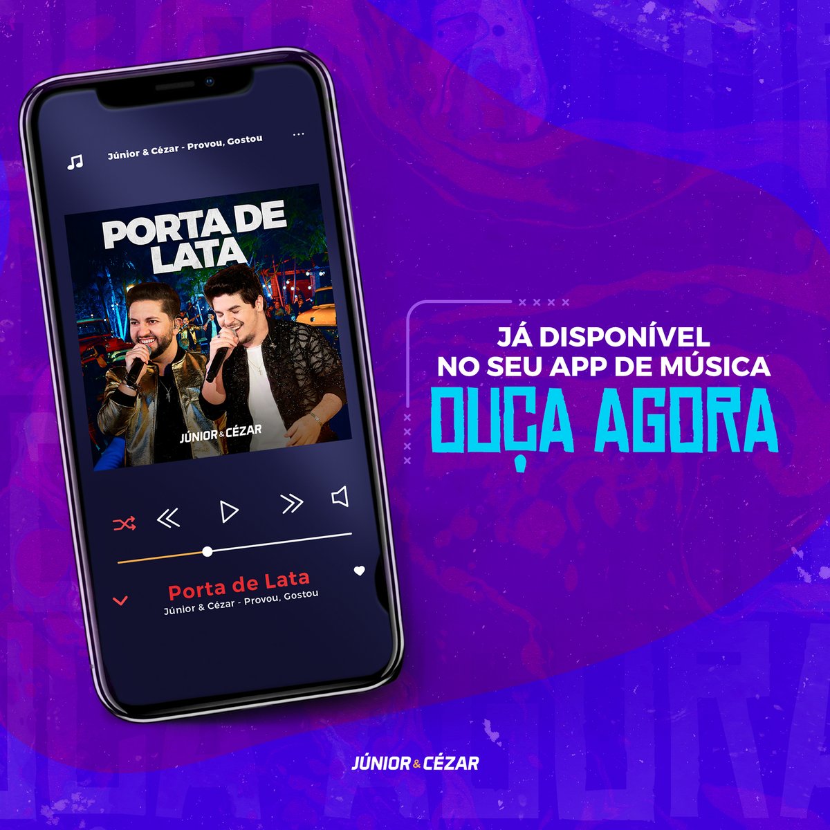 JunioreCezar's tweet photo. Perde tempo não galeeeera!!! Corre lá no seu aplicativo de áudio favorito e ouça PORTA DE LATA.

#juniorecezar #PortaDeLata #lançamento #sertanejo #musicasertaneja https://t.co/814Ww6ux76