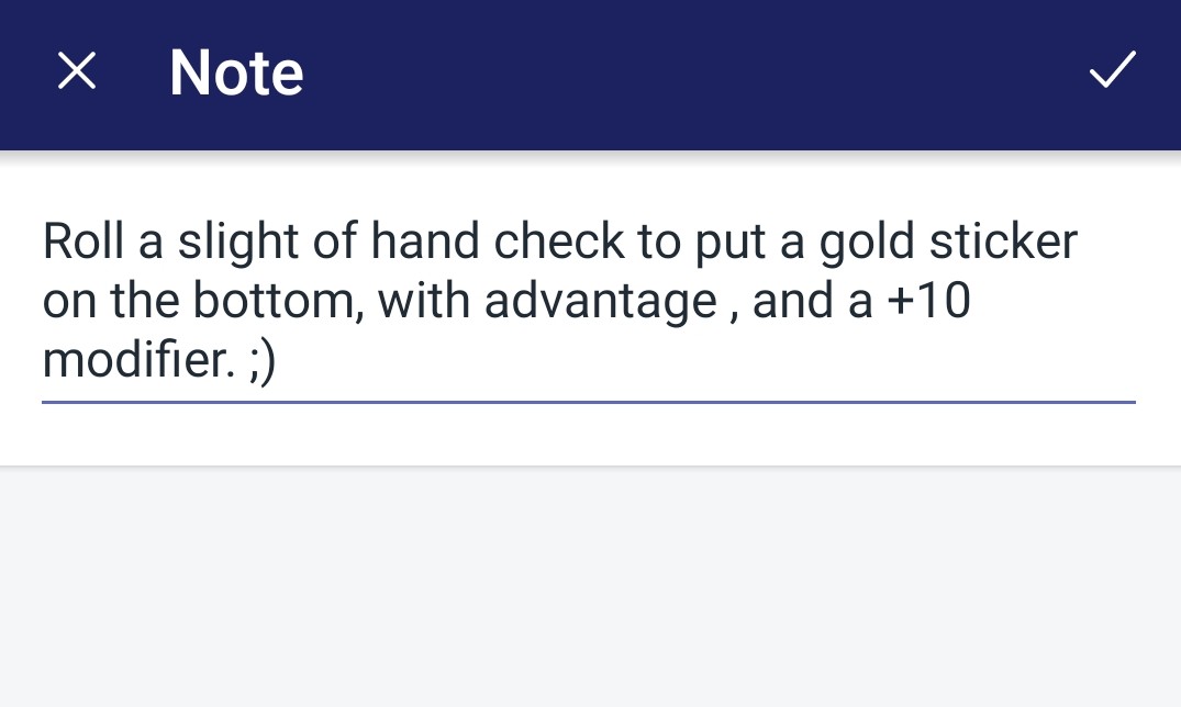 Got a little note with a chocolate dice order. 😆😆